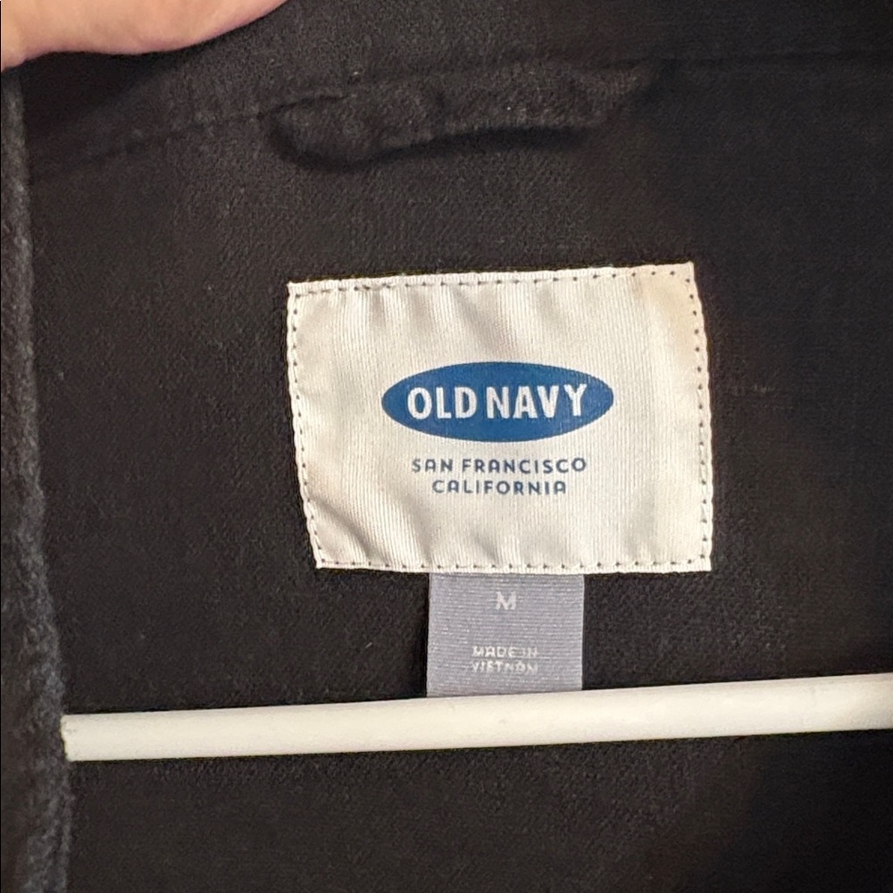 Old Navy Linen zip up utility jacket   Black Size Medium - Picture 2 of 2